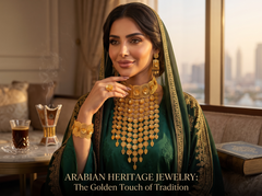 24K Gold-Plated Arab Middle Eastern Indian Pakistani Afghan Bridal Jewelry Set 038