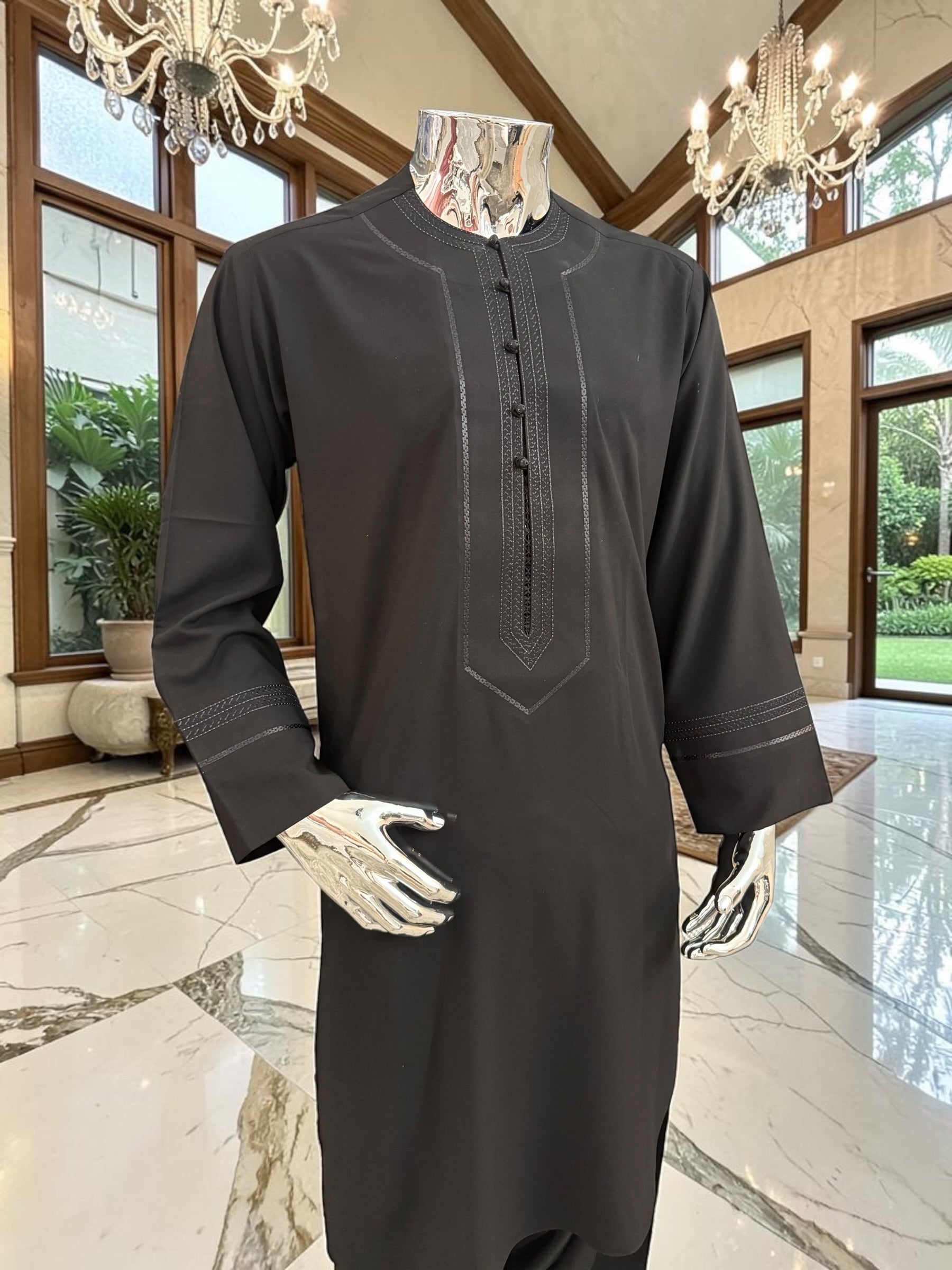 Large Black Embroidered Parahan Tunban for Men – Premium Afghan Traditional Kameese Shelwar Outfit