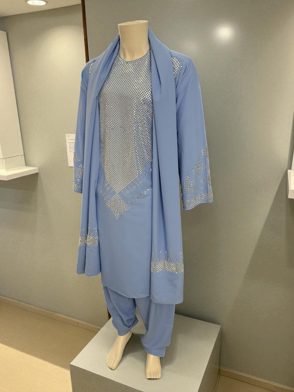 Sky Blue Parahan Tumban Set