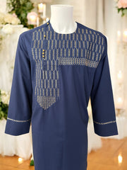 Small Afghan Parahan Tunban Hand Embroidered – Navy Blue (Last Piece)