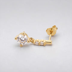 0.5 CT Moissanite Drop Earrings – Gold & Silver Tone, S925 Posts, D Color VVS1