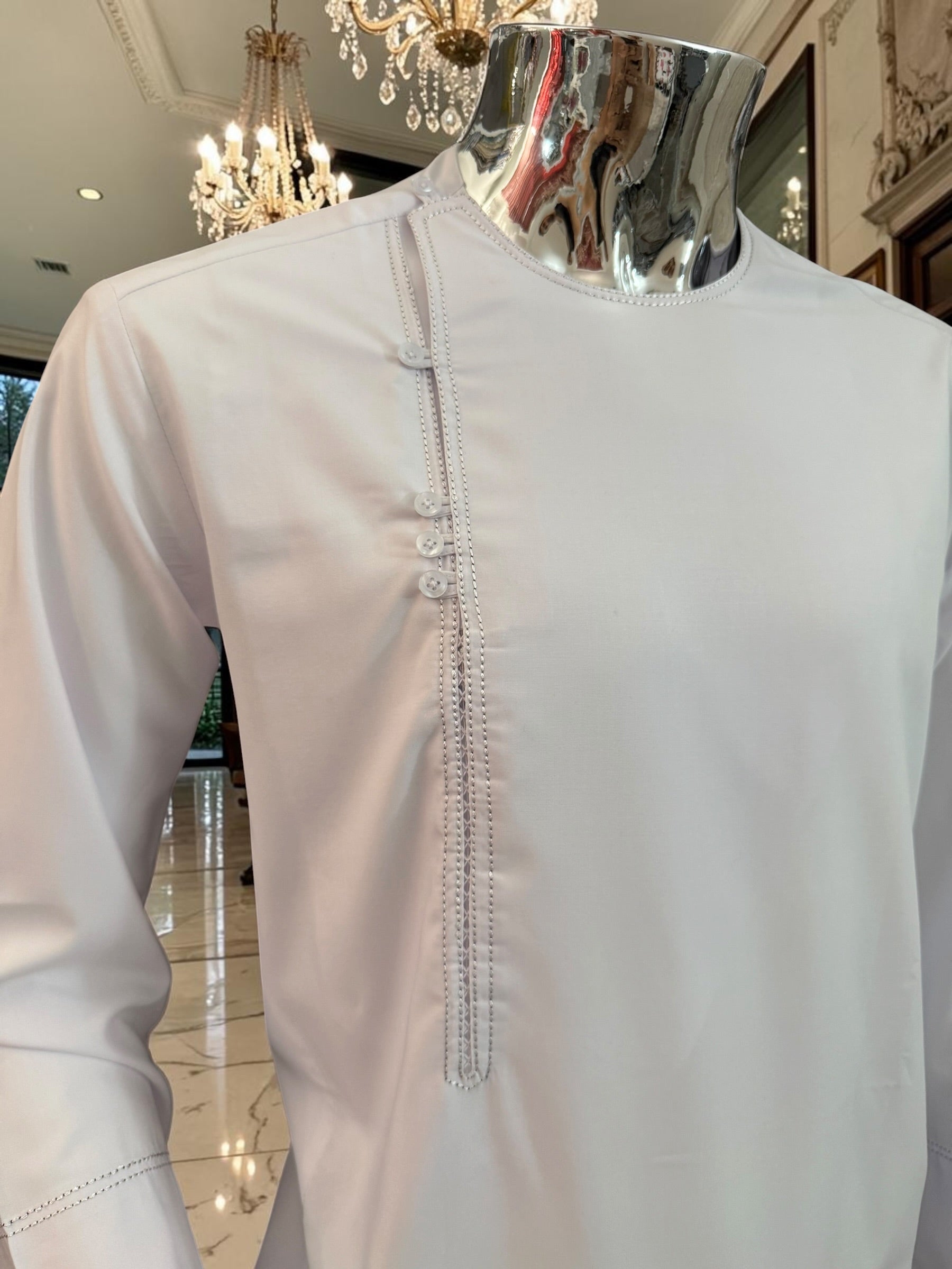 Men’s White Qasimi Design Parahan Tunban – Traditional Afghan 2-Piece Outfit | Small–XXL