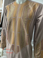 Afghan Parahan Tunban for Men Pale Rose Gold Machine Embroidered Medium