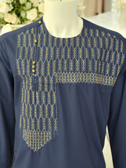 Small Afghan Parahan Tunban Hand Embroidered – Navy Blue (Last Piece)