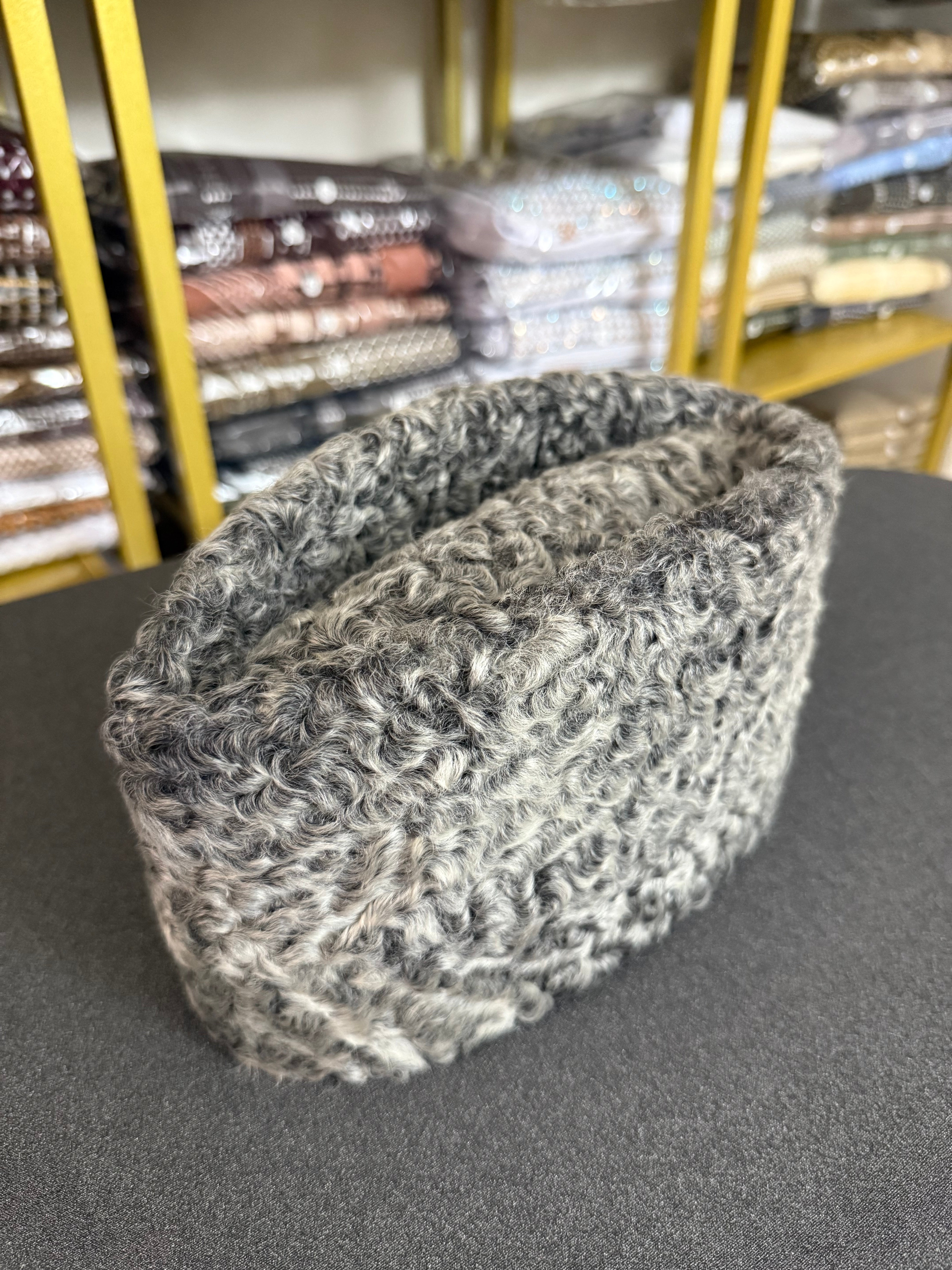 Authentic Afghan Karkuli Hat – Handmade Gray Lambskin Karakul Cap | Traditional Winter Headwear