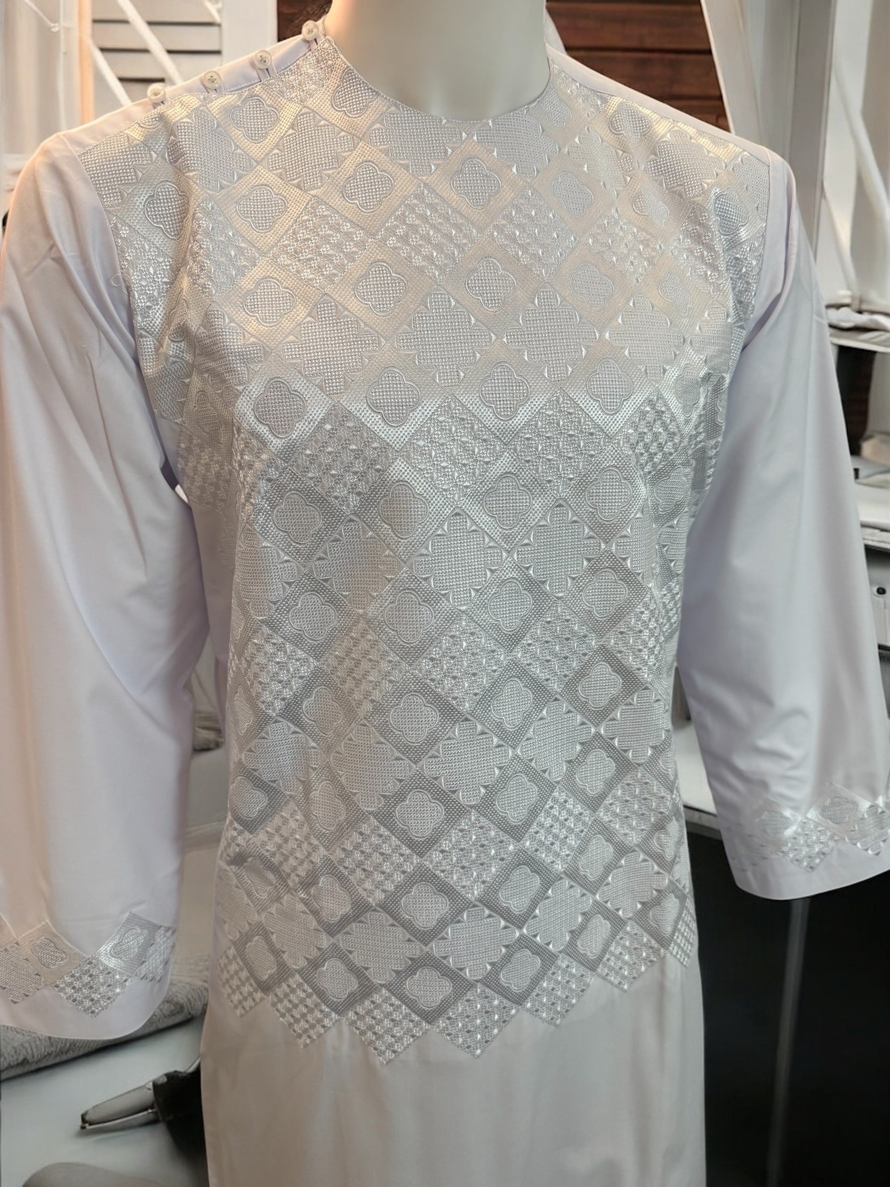 Afghan Traditional Parahan Tunban Kameese Shalwar White Small