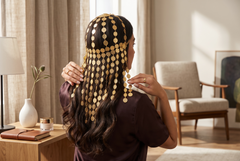 Gold-Tone Coin Headpiece – Afghan, Arab & Middle Eastern Hair Jewelry 031