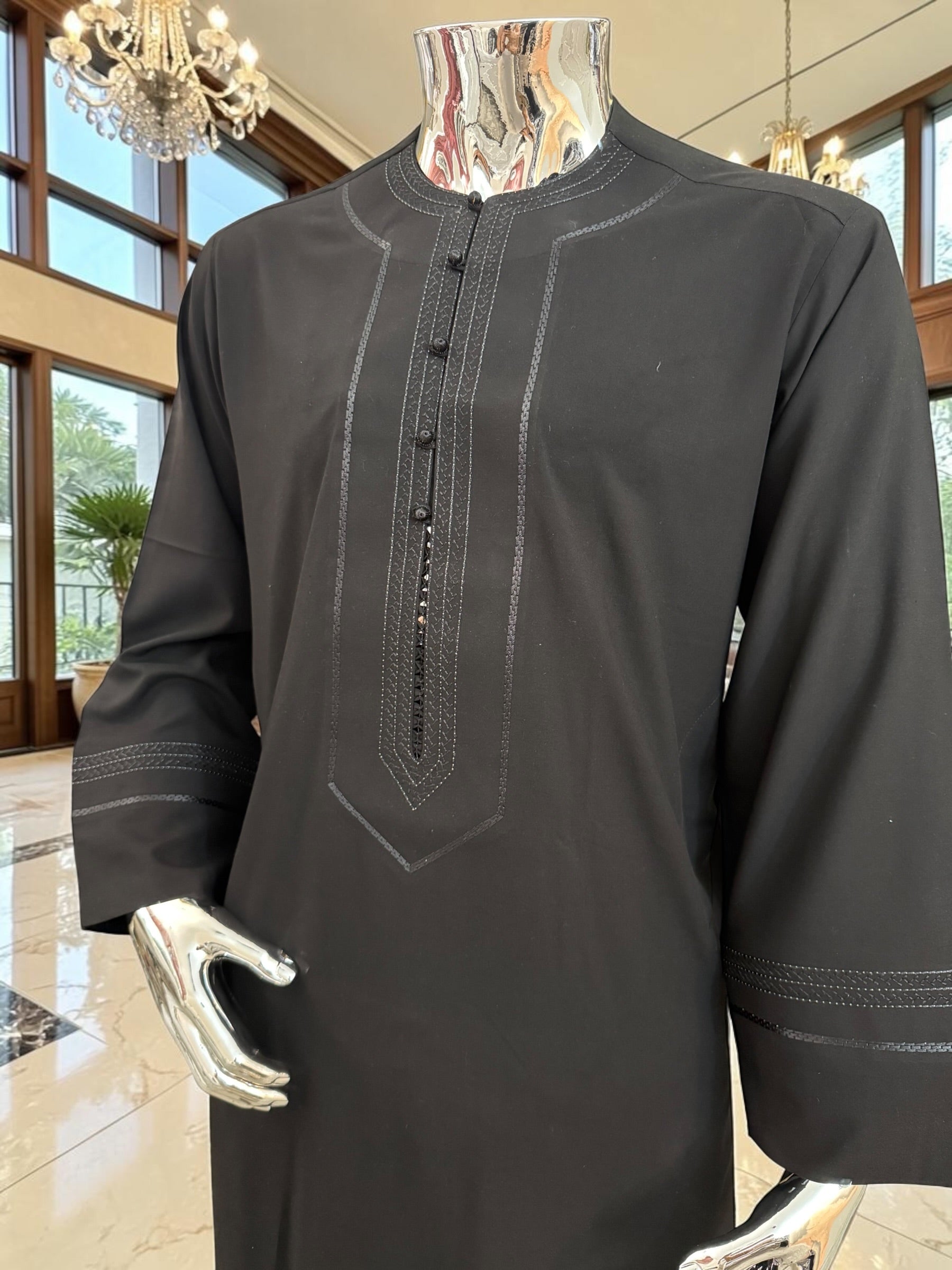Large Black Embroidered Parahan Tunban for Men – Premium Afghan Traditional Kameese Shelwar Outfit