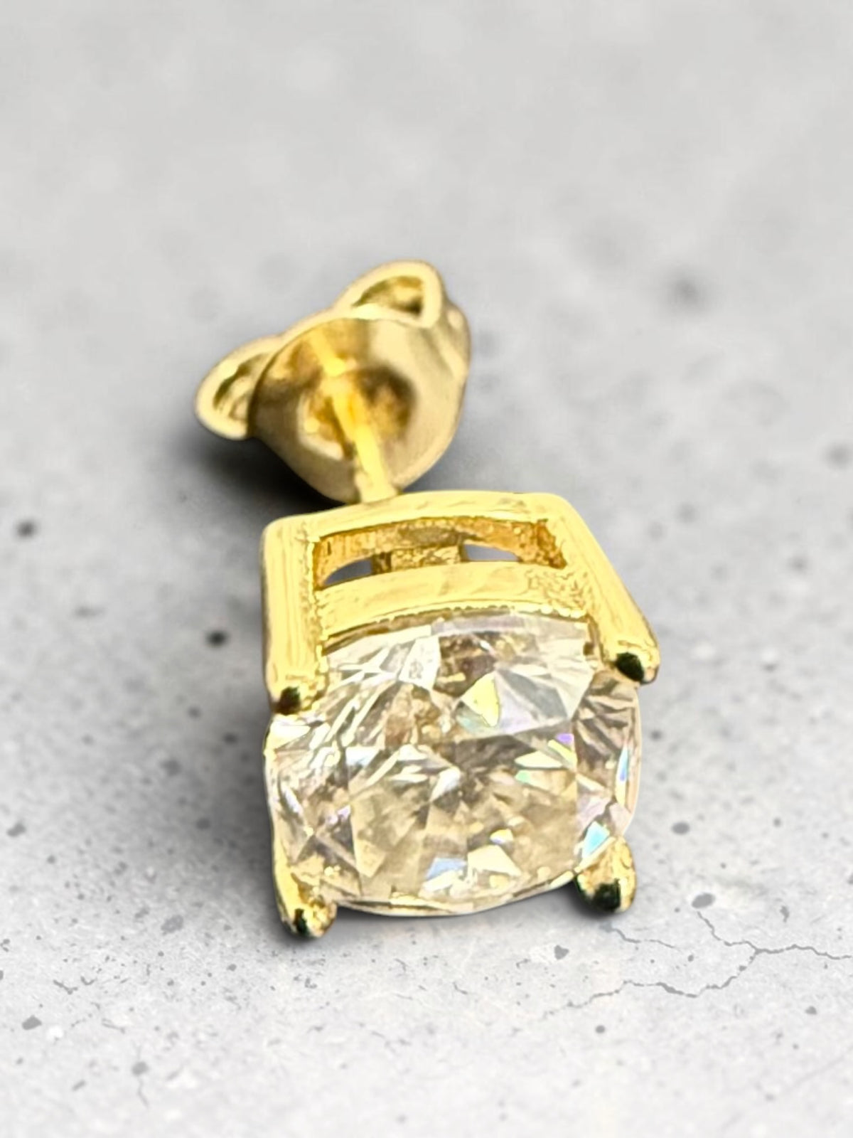 1 CT Cushion-Cut Moissanite Stud Earrings, D Color VVS1 Diamond Alternative, Gold or Silver-Plated Bridal Jewelry Gift