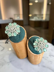 American Diamond Floral Statement Ring – Adjustable Pear-Cut Crystal Cocktail Ring, 5 Colors, Gift Box Included