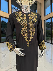 Handmade Afghan Selmadozi Embroidered Men’s Perahan Tunban – Luxury Traditional Formal Outfit – Available in Black, Ivory & White