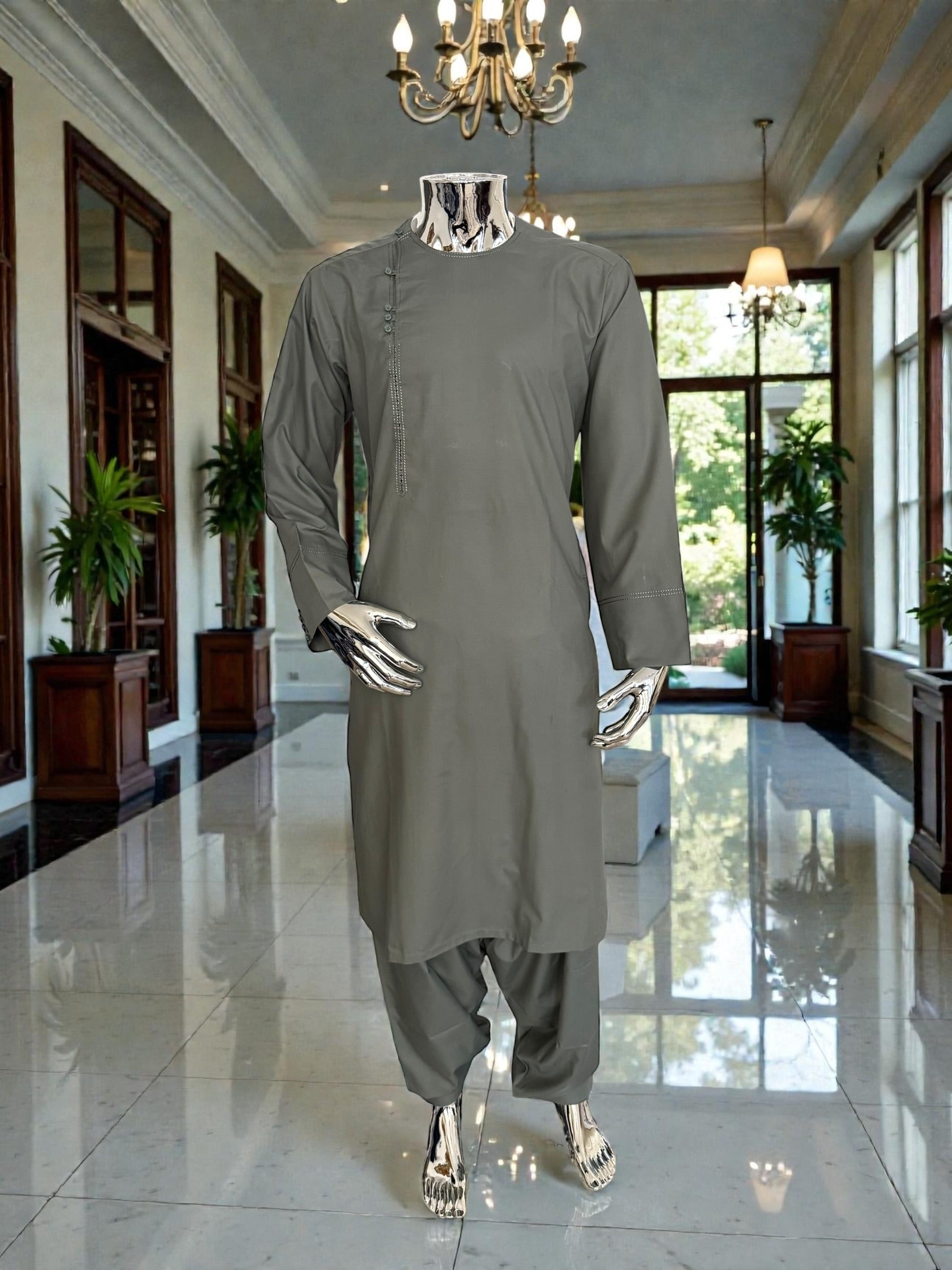 Large Qasimi Design Afghan Kameese Shelwar Parahan Tunban