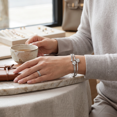 Greek Key Floral Open Cuff Bangle Bracelet – Gold or Silver Tone