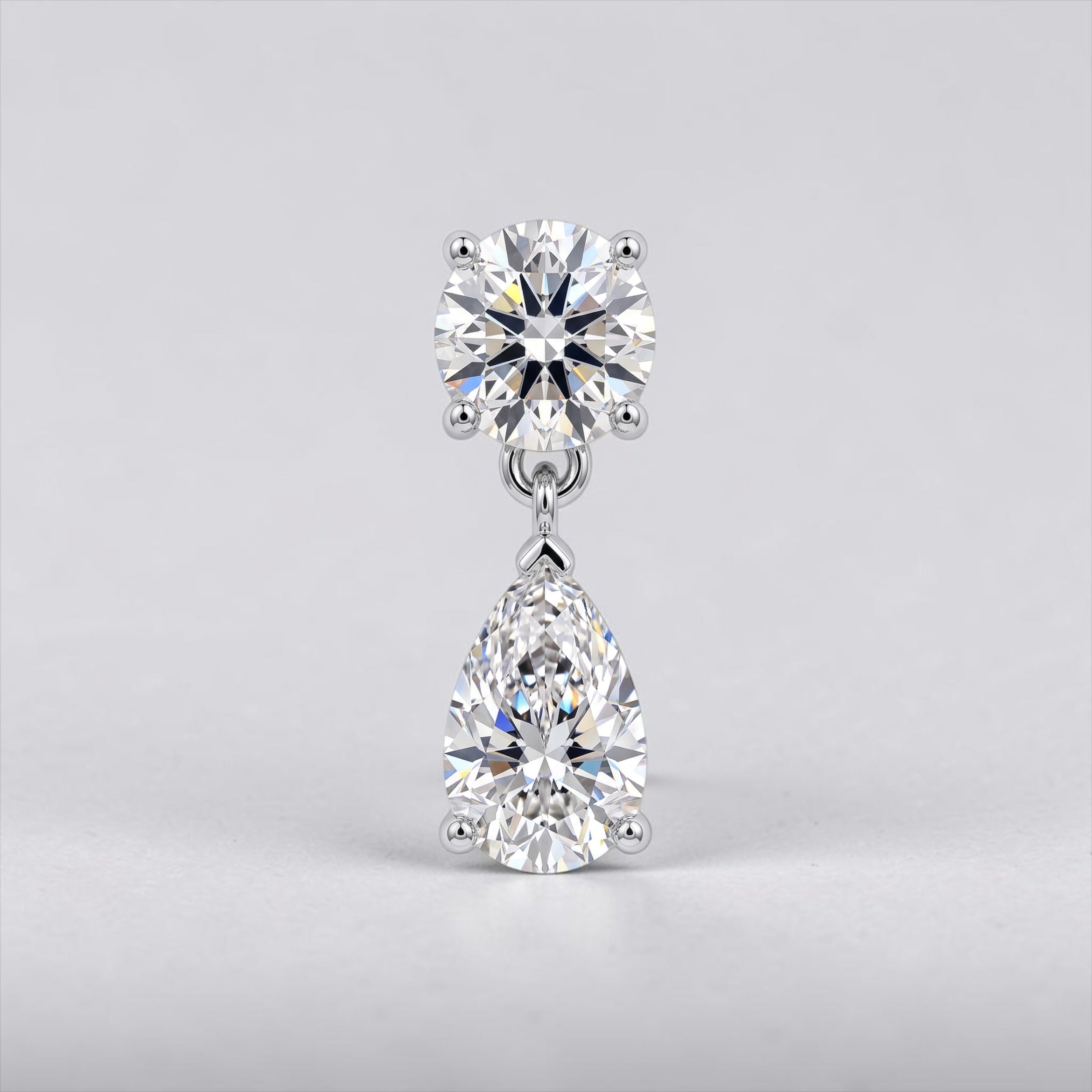 1 CT Certified Pear-Cut Moissanite Drop Earrings – D Color VVS1, Gold or Silver Plated