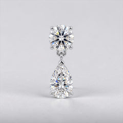 1 CT Certified Pear-Cut Moissanite Drop Earrings – D Color VVS1, Gold or Silver Plated