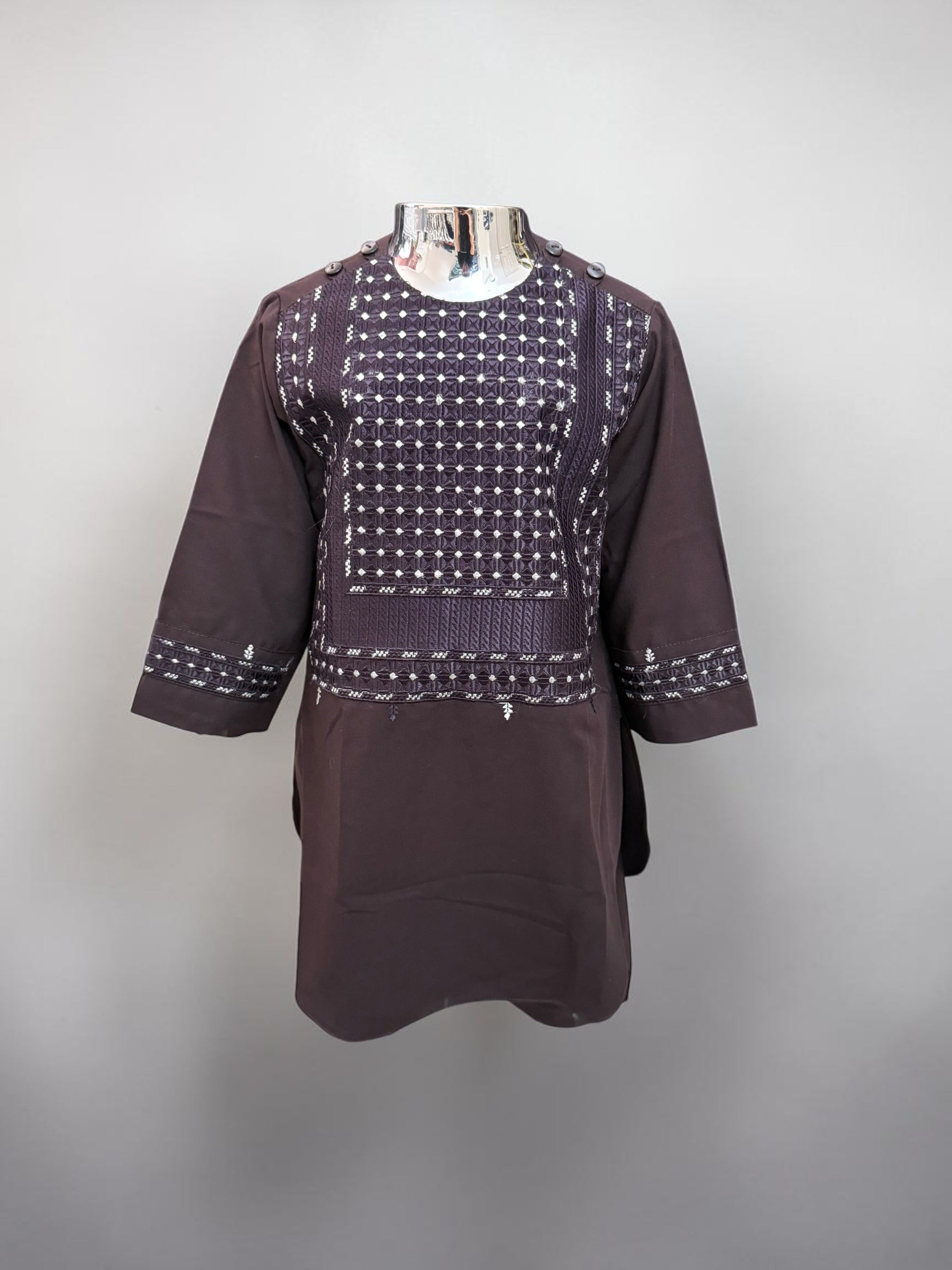 Deep Plum Boys Afghan Parahan Tunban Set | Luxury Embroidered Traditional Afghan Wear for Kids (1–12 Years)