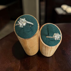 1 CT Certified Moissanite Adjustable Ring – Round Brilliant Solitaire Silver Tone Ring with GRA Certificate & Jewelry Box 7059
