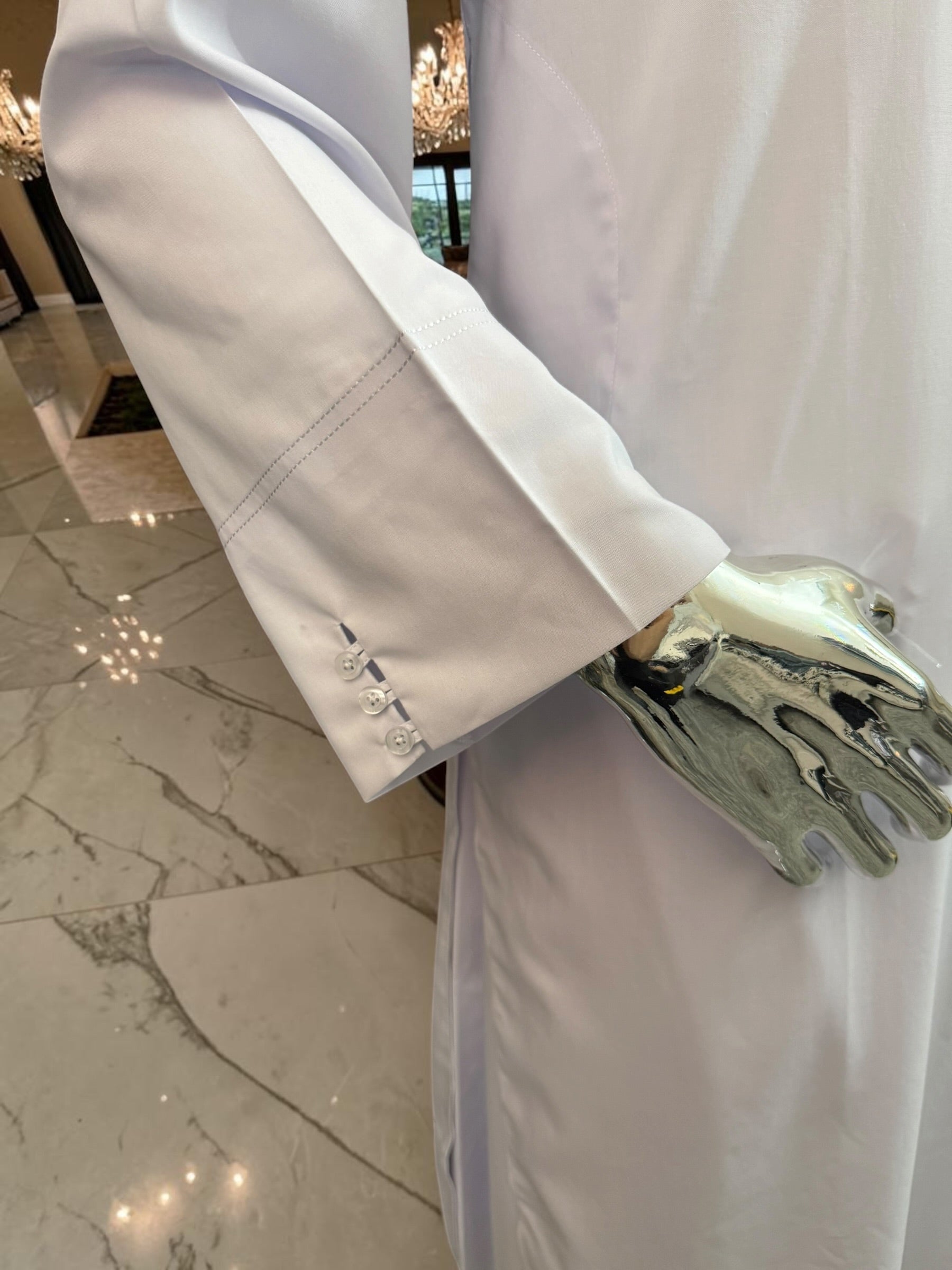 Men’s White Shoulder-Button Parahan Tunban – Small To XL
