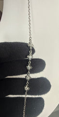 Moissanite Floral Starburst Bracelet – Silver Tone Adjustable Bracelet 7165