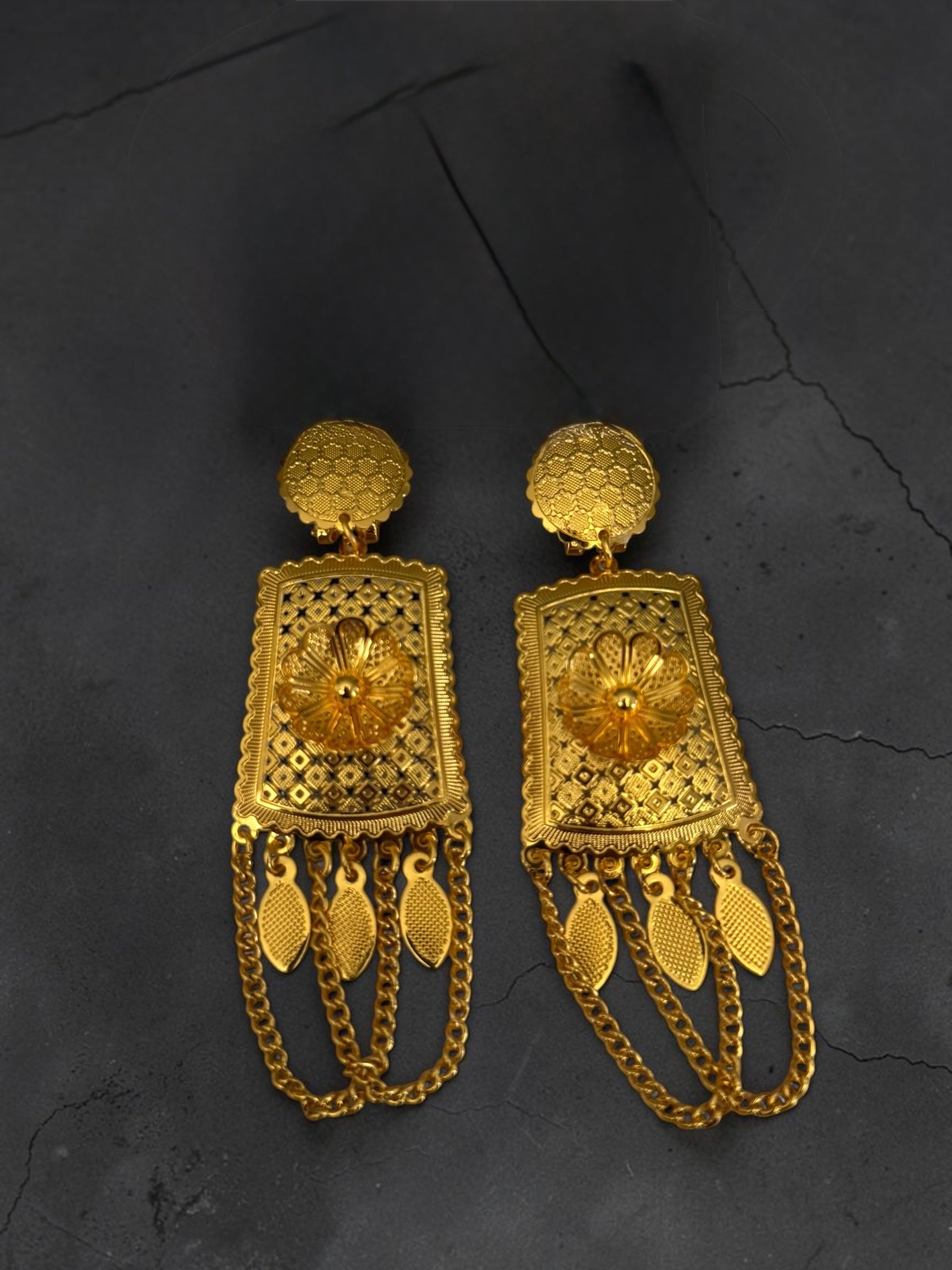 24K Gold-Plated Arab Middle Eastern Indian Pakistani Afghan Bridal Jewelry Set 038