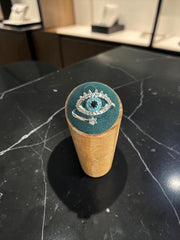 Turquoise Evil Eye Adjustable Statement Ring – Silver Tone Crystal Eye Ring 7150