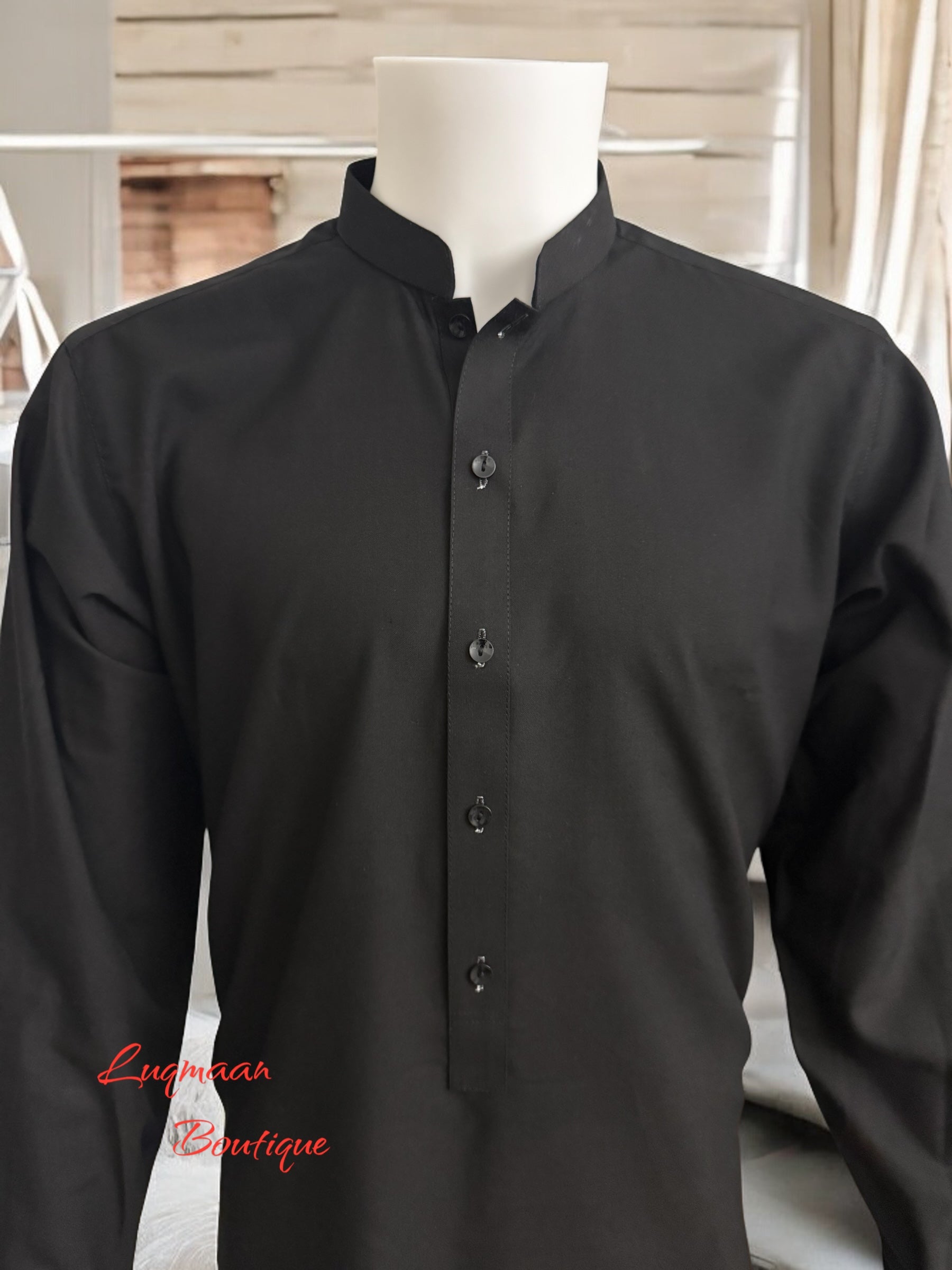 Afghan Parahan Tunban for Men Plain Black Traditional Wear Small