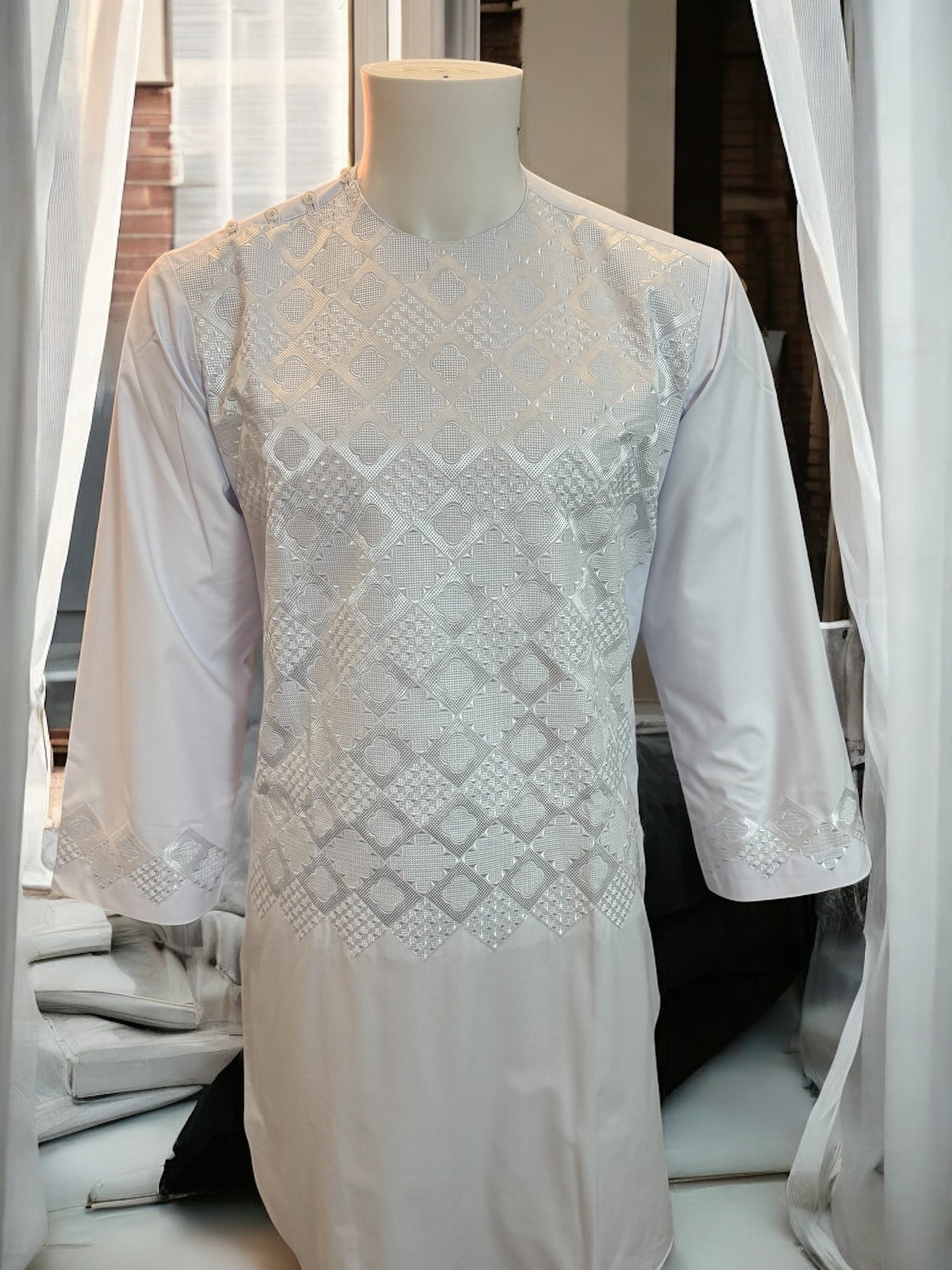 Afghan Traditional Parahan Tunban Kameese Shalwar White Small