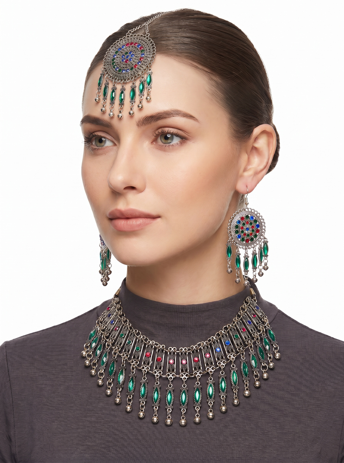 Afghan Jewelry for Women – Handmade Traditional Afghan Necklace & Earrings Set | Ethnic Bohemian Jewelry | Cultural Gift for Her