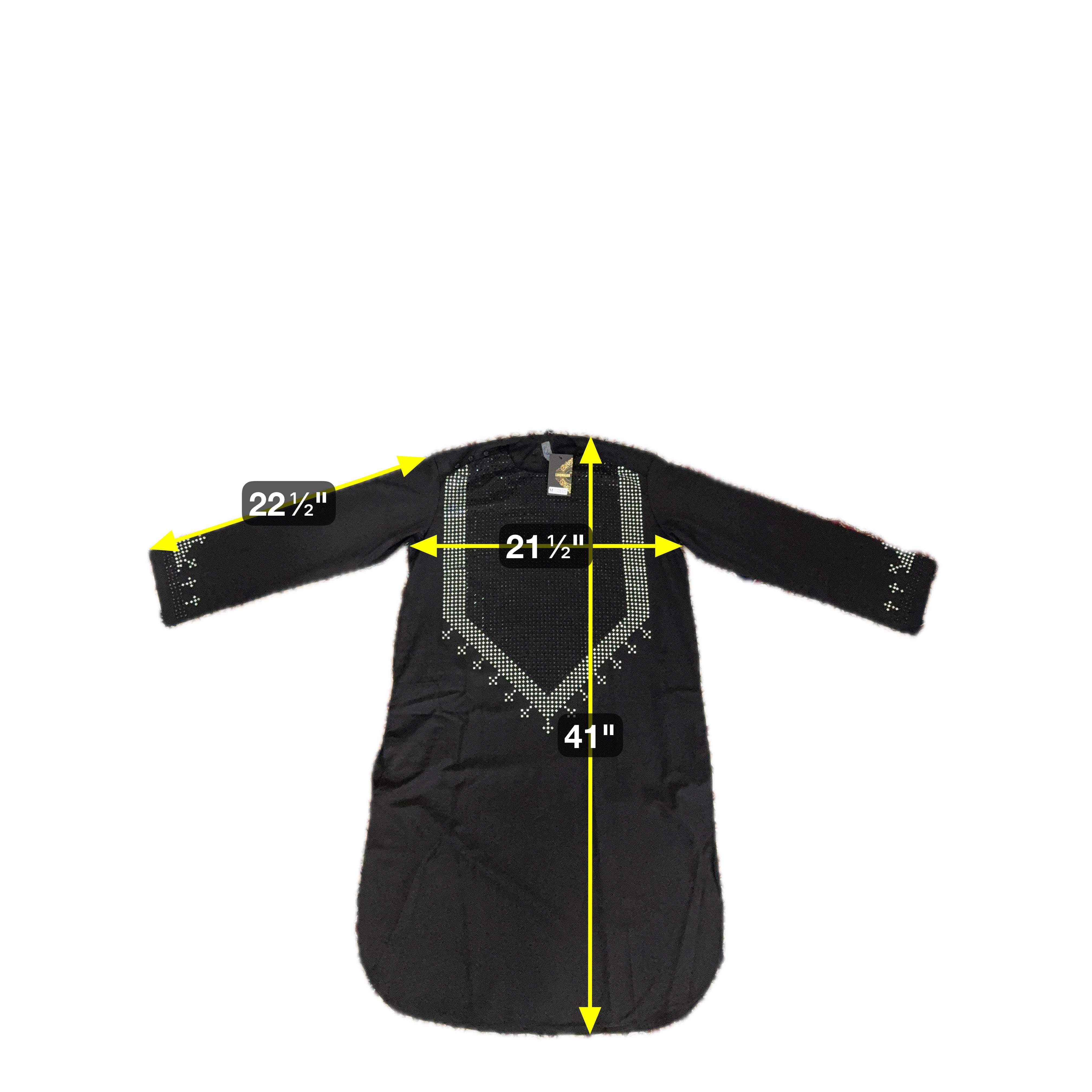 Small Afghan Parahan Tunban for Men – Black with Silver Shesha