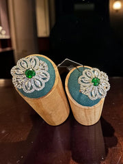 American Diamond Statement Ring – Floral Crystal Cocktail Ring, 6 Colors, Adjustable Size, Gift Box Included