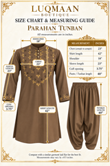 Men’s Brown Hand-Embroidered Designer Afghan Parahan Tunban Set 5034