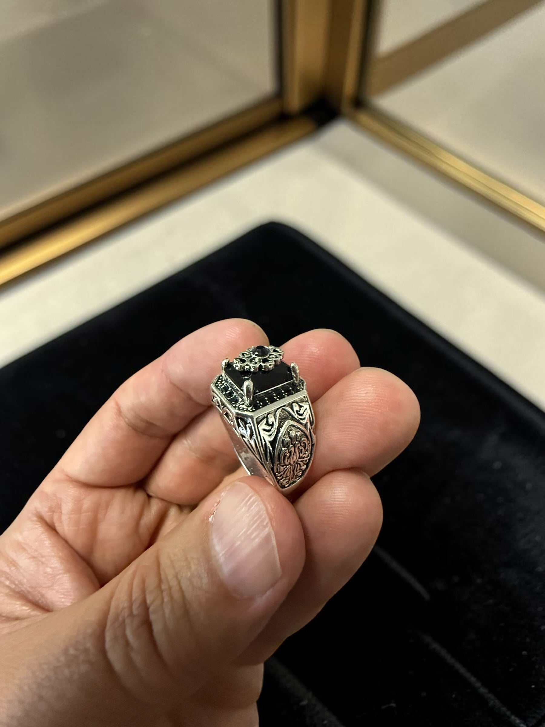 Luqmaan Jewelry Black Stone Turkish Style Ring
