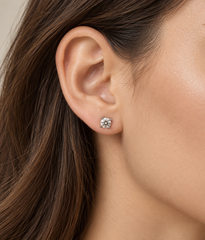 0.5 CT Each Round Moissanite Stud Earrings – Gold & Silver Tone, S925 Posts
