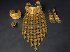 24K Gold-Plated Arab Middle Eastern Indian Pakistani Afghan Bridal Jewelry Set 038