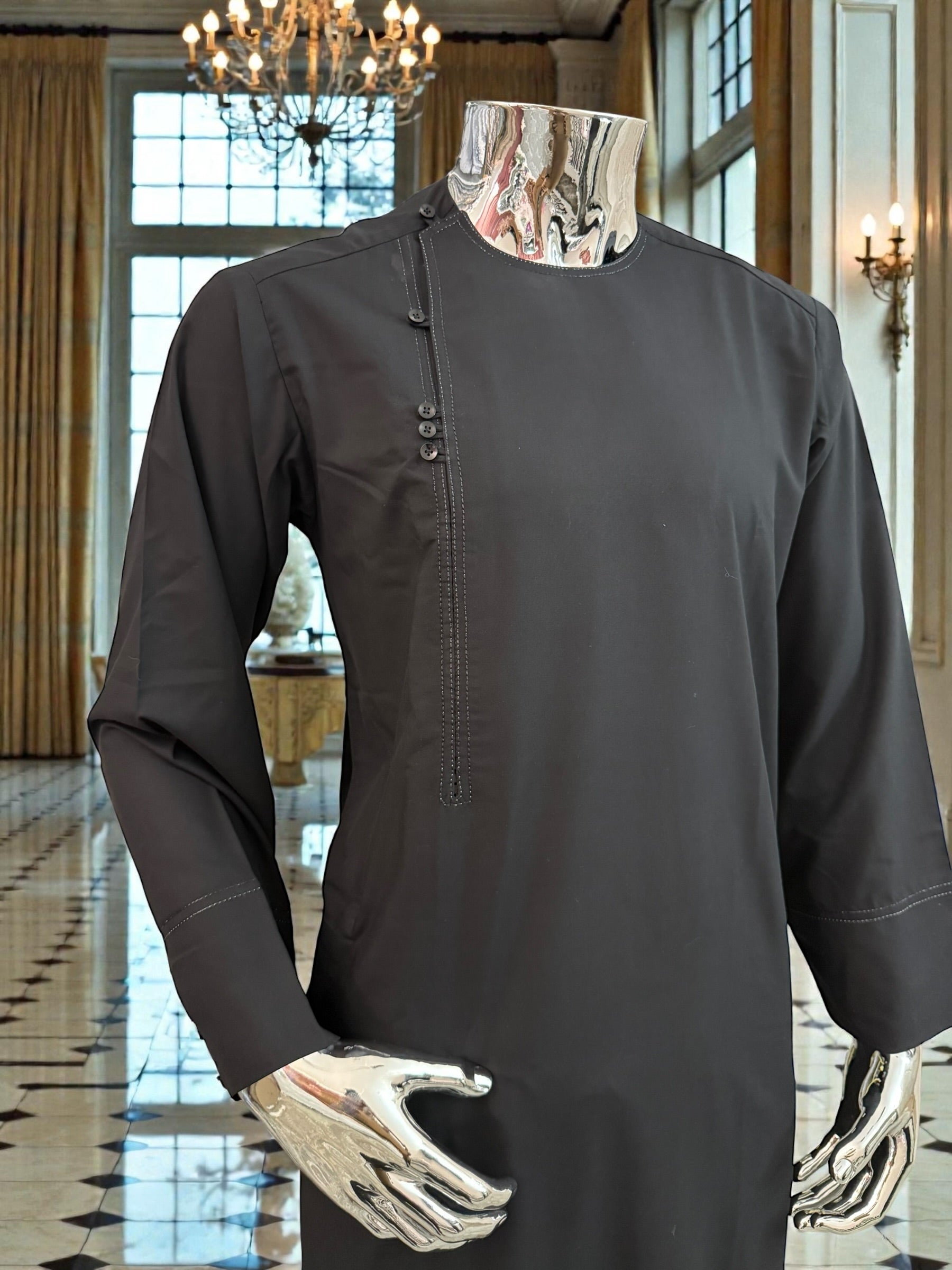 Small Black Afghan Parahan Tunban Qasimi Design kameese shelwar