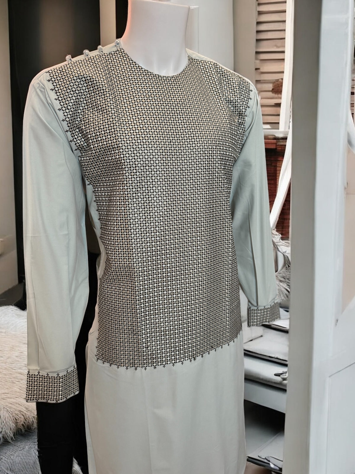 Afghan Parahan Tunban for Men – Mint Green, Medium-Large