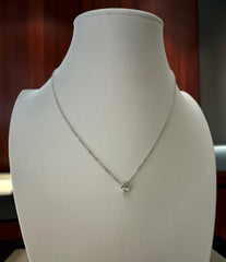 1 Carat Heart Cut Moissanite Pendant Necklace – Silver Tone Solitaire Necklace with GRA Certificate & Jewelry Box 7063