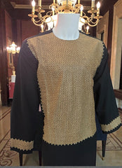 X-Large Black Afghan Parahan Tunban for Men with Machine Embroidery