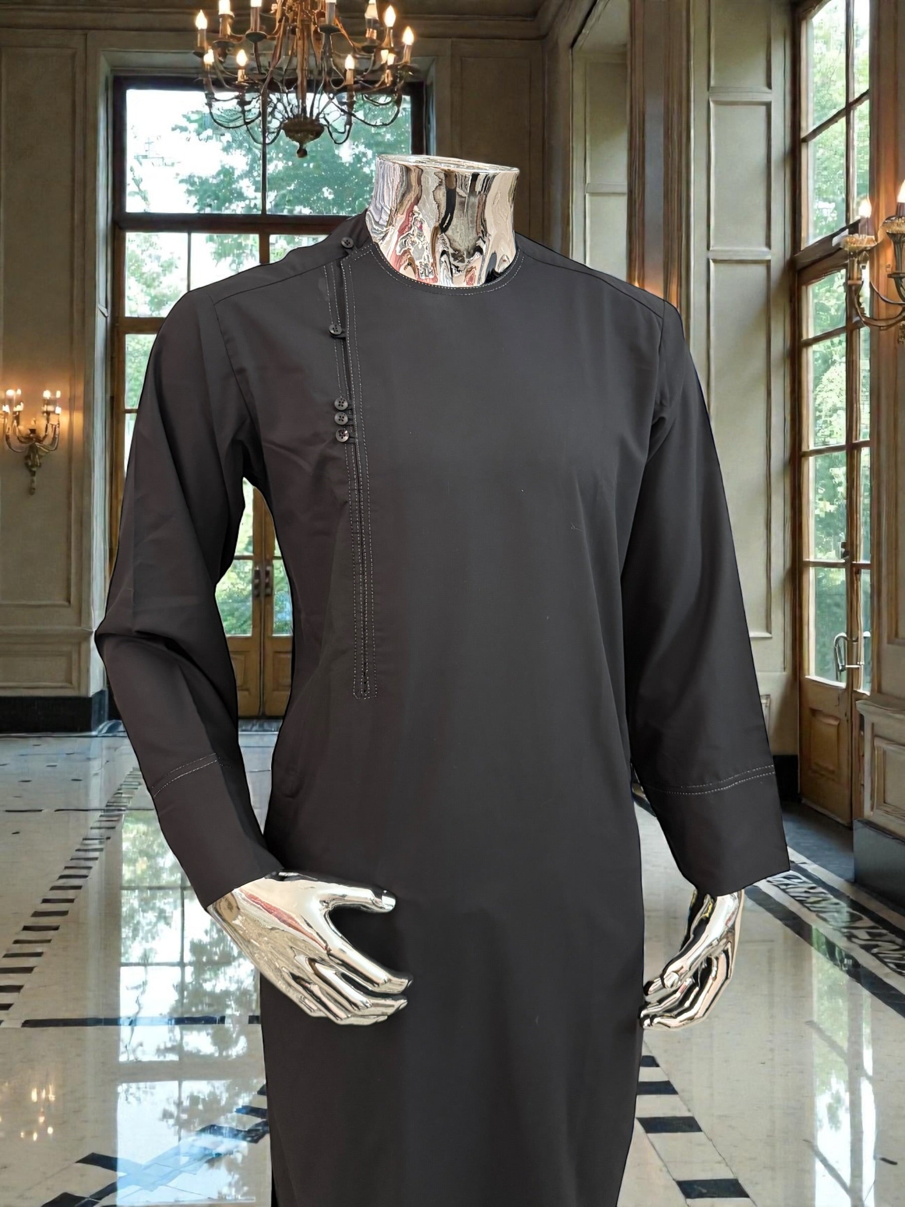 Small Black Afghan Parahan Tunban Qasimi Design kameese shelwar