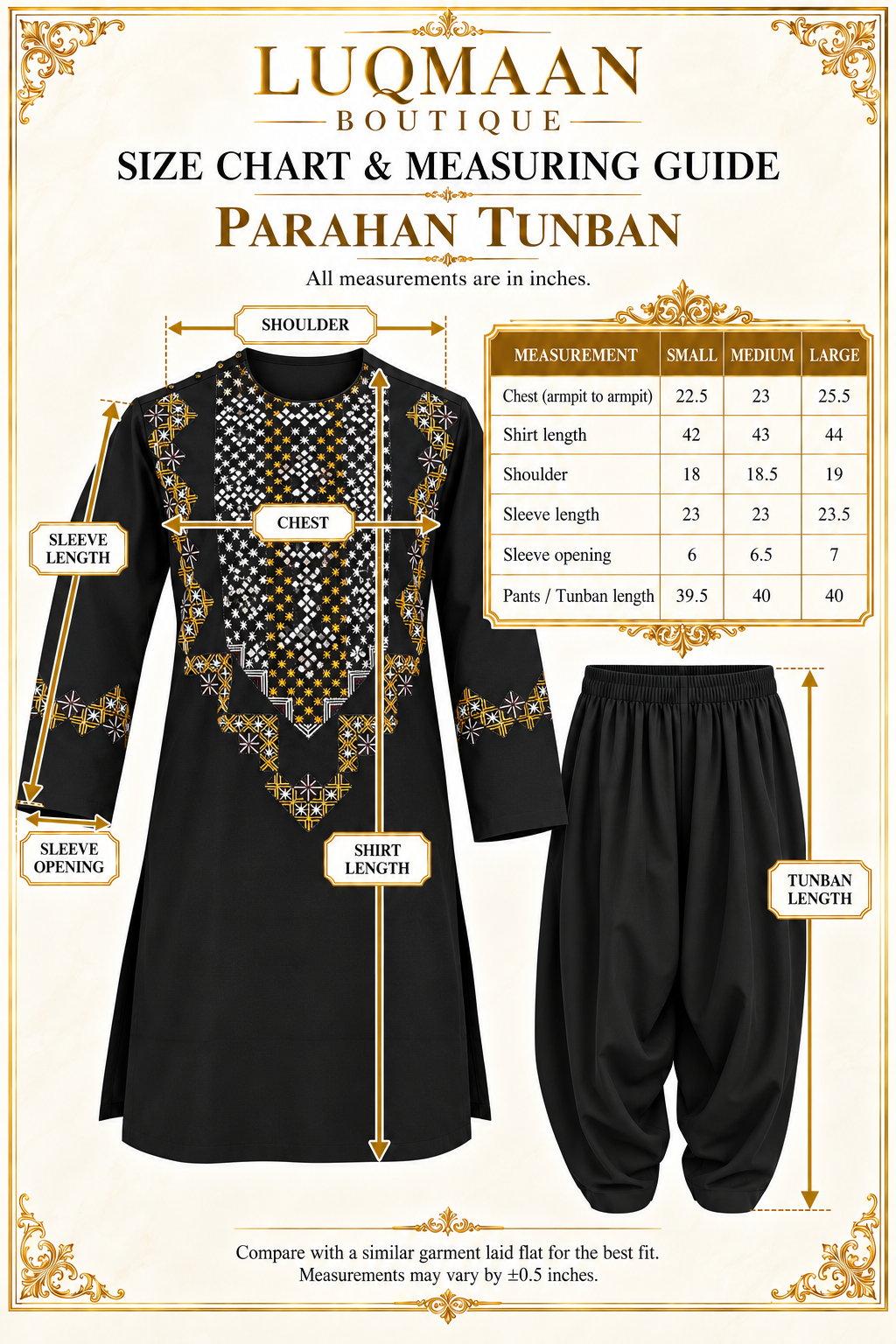 Black Hand-Embroidered Afghan Parahan Tunban with Mirror Work & Shawl
