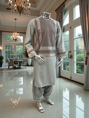 Men’s Parahan Tunban with Premium Geometric Embroidery Small