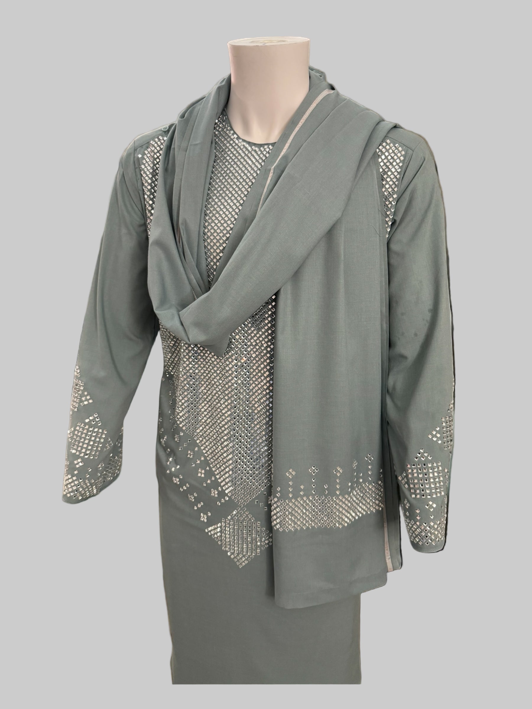 Sage Green Kameez Shalwar Set