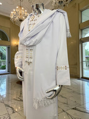 Premium White Patto / Chadder Shawl – Traditional Afghan Style Fringe Scarf