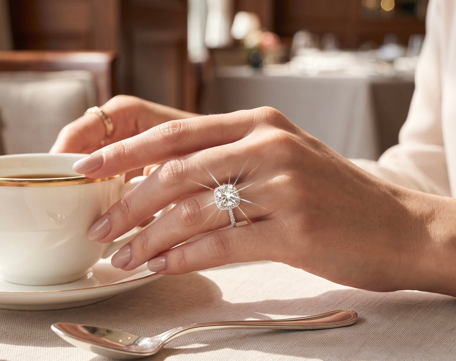 Adjustable Cushion Cut Moissanite Halo Ring for Women – High-Quality Brass, Pavé Band, GRA Certificate & Gift Box Included 7055