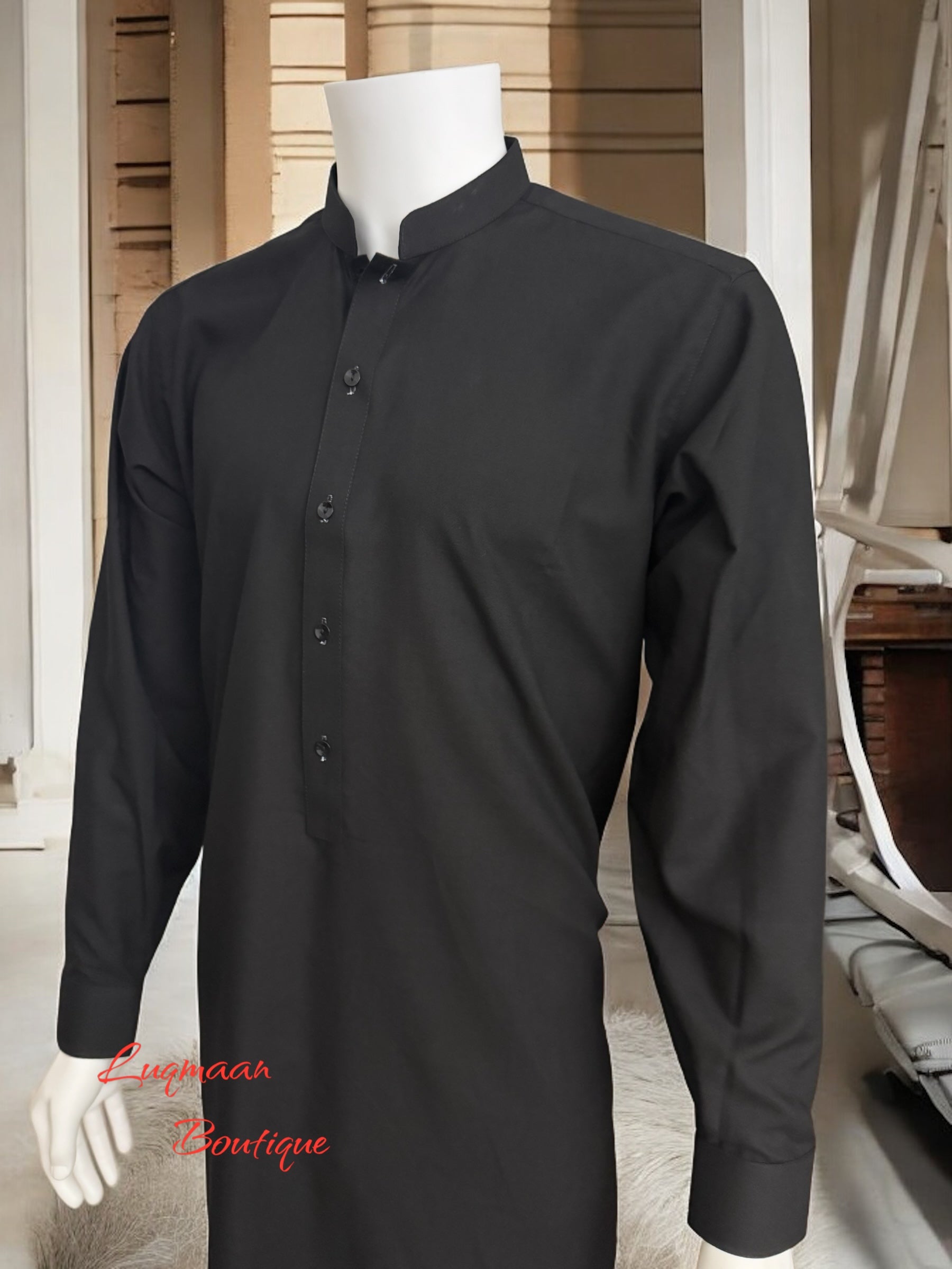 Afghan Parahan Tunban for Men Plain Black Traditional Wear Small