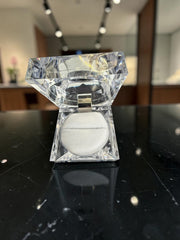 Clear Crystal Diamond-Shaped Ring Box with Velvet Insert – Luxury Engagement & Wedding Ring Display Case 7003