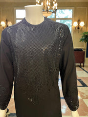 Black on Black Shesha Afghan Parahan Tunban Kameese Shalwar Large