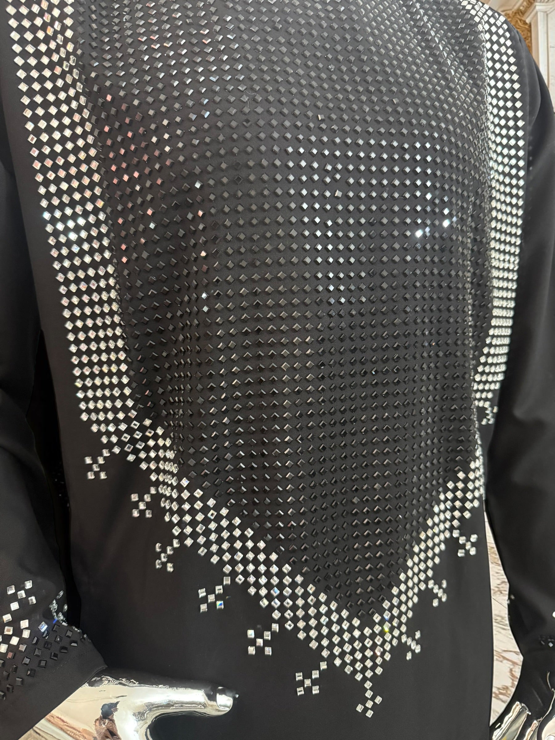 Large Afghan Parahan Tunban for Men – Black with Silver Shesha