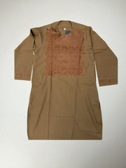 9 years old Boys Coffee Brown Parahan Tunban Afghan Embroidered Outfit