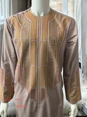 Afghan Parahan Tunban for Men Pale Rose Gold Machine Embroidered Medium